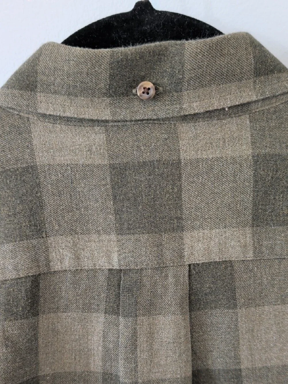 J. Crew Olive and Dark Green Plaid Lightweight Flannel Button-Down Shirt L